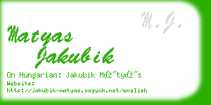 matyas jakubik business card